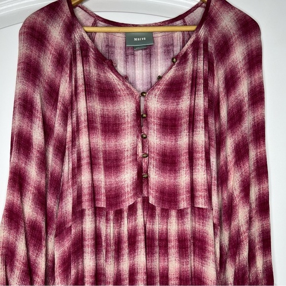 ANTHROPOLOGIE MAEVE Cavalon Pink Plaid Top size large - Picture 4 of 13